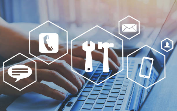 technical support concept, help online diagram